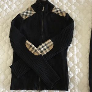 Burberry Womens full zip knit sweater